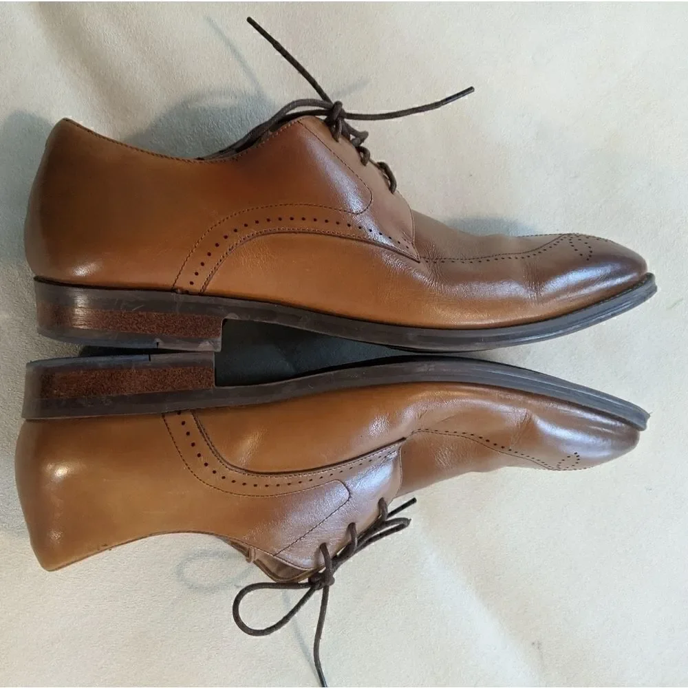 Stacy Adams Ballard Plain Toe Oxford in Tan sz 10